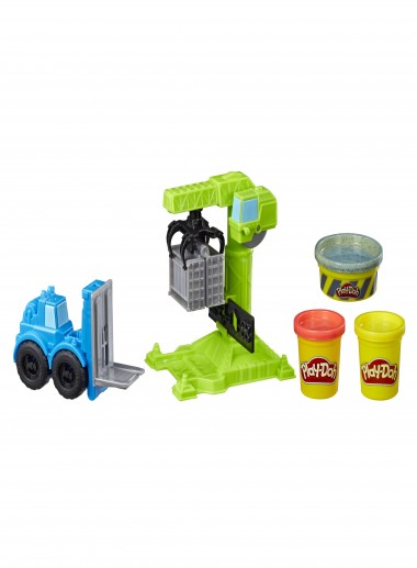 Play-Doh Wheels Crane and Forklift Set with 3 Cans of Dough