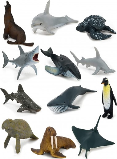 Sea Animal Toys ,12 pcs Tube, Ocean Animal Sea Figures | The Toy Box Cayman