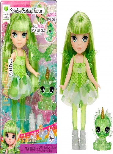 Rainbow High Littles Rainbow Fantasy Fairies + Pet – Emerald Green